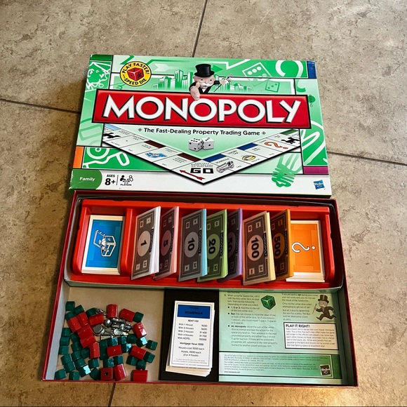 Monopoly The Fast-Dealing Property Trading Game w/ Speed Die 100% Complete. - Picture 7 of 8